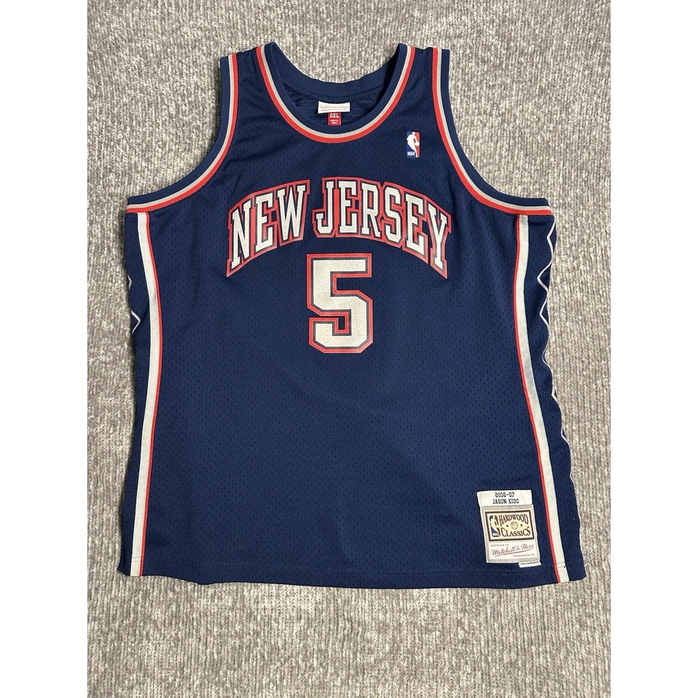 Mitchell & Ness Jason Kidd New Jersey Nets #5 Blue NBA Basketball Jersey 2XL